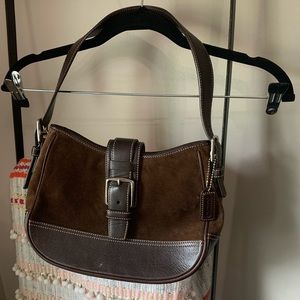 Coach Brown Suede with Leather Trim